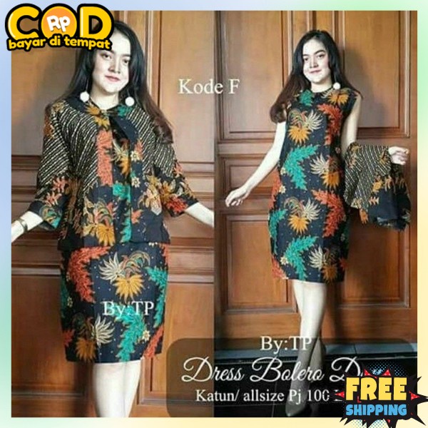 Drrsd Perempuan Dewasa Gaun Rok Pendek Selutut Drees Batik Deres Baju Natal Formal Dress Drese Dres 