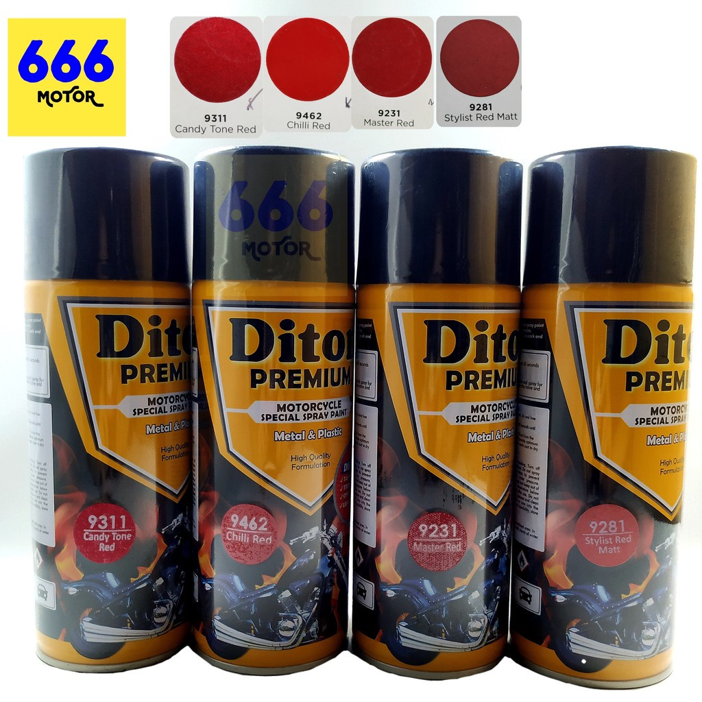 666MOTOR CAT SEMPROT DITON PREMIUM (PENGIRIMAN KHUSUS PULAU JAWA SAJA) BLACK / PRIMER GREY / CLEAR /