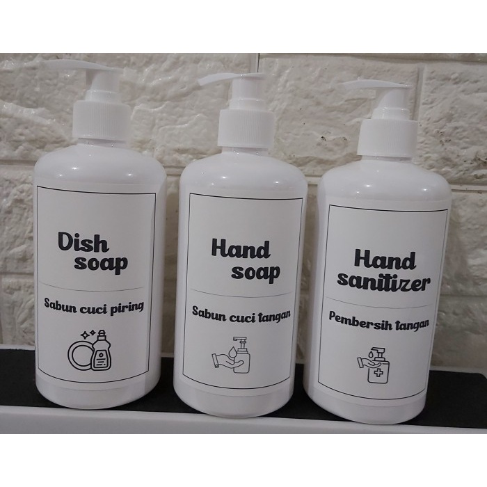 [Sabun] Botol Sabun Pump Aesthetic Free Label/Botol Sabun Cair/ Botol Pump [Wadah]
