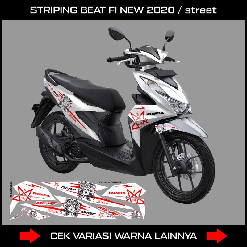 Striping Honda Beat Deluxe Motif Medusa / Sticker Motor Beat Fi New Tahun 2020, 2021, 2022, 2023 Bea
