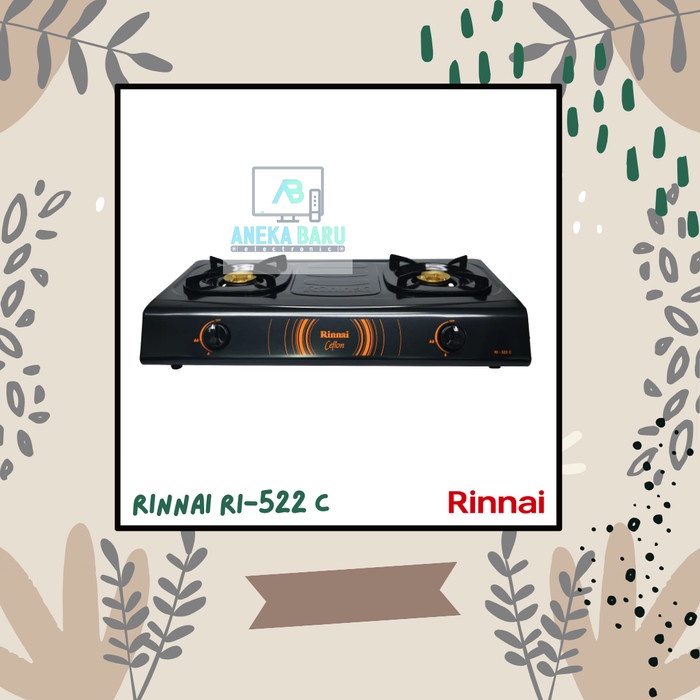 [Ori] Rinnai Kompor Gas 2 Tungku Ri-522C / Ri 522 C Bisa Gojek