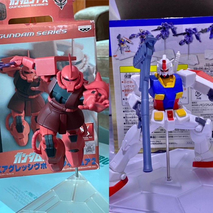 ✅Baru Gashapon Gachapon Gundam Rx-78 Action Figure Zaku Char Banpresto Set Bisa Sameday
