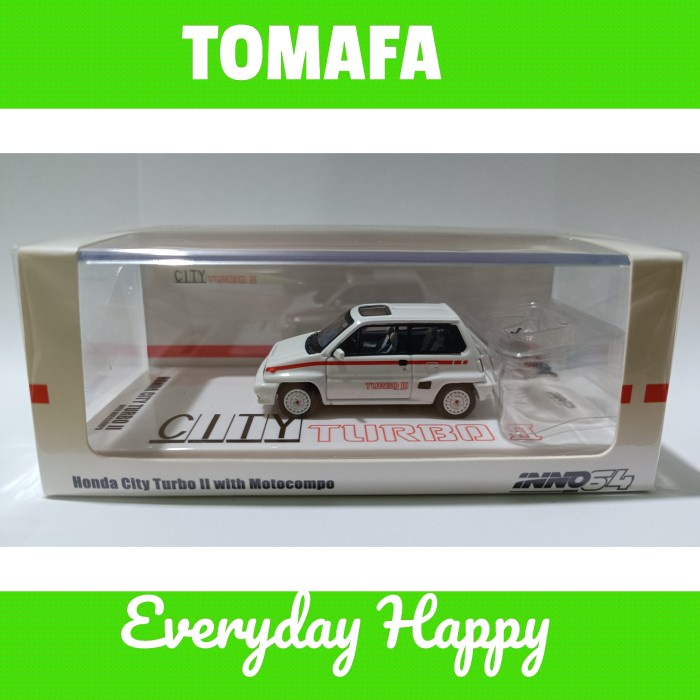 ✅New Inno 64 Inno64 Models Honda City Turbo Ii With Motocompo White Terbaru