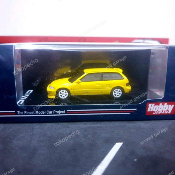 ✅New Diecast Hobby Japan Honda Civic Ef9 Sir Ii Customiized Version Yellow Limited