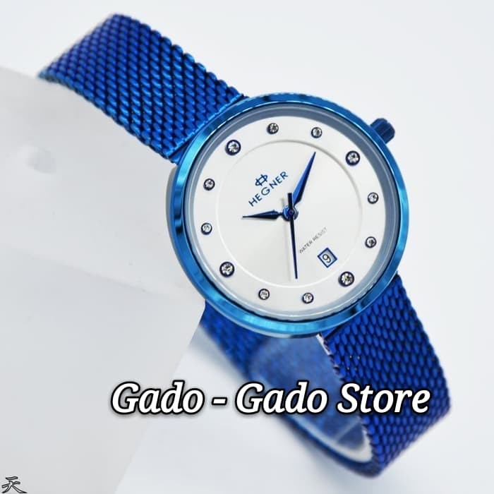 ✅Ori Jam Tangan Wanita Original Hegner 1648 Blue White Limited