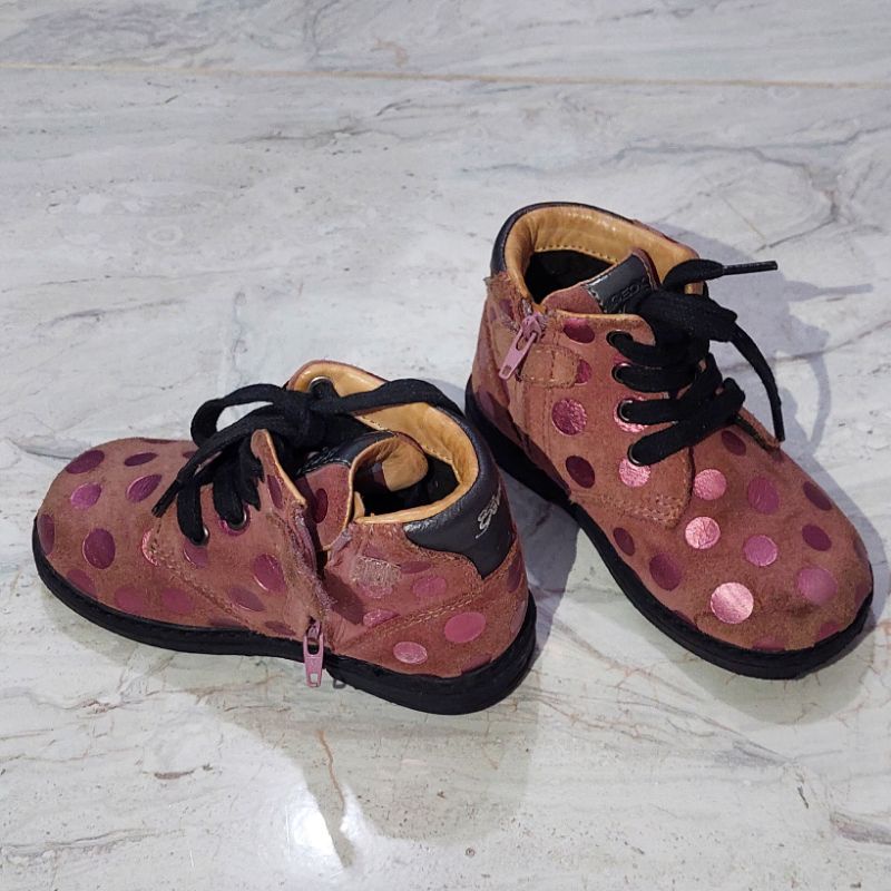 NEW GEOX KIDS SHOES SEPATU ANAK SIZE 23 RESPIRA ORIGINAL ITALIAN PATENT PINK