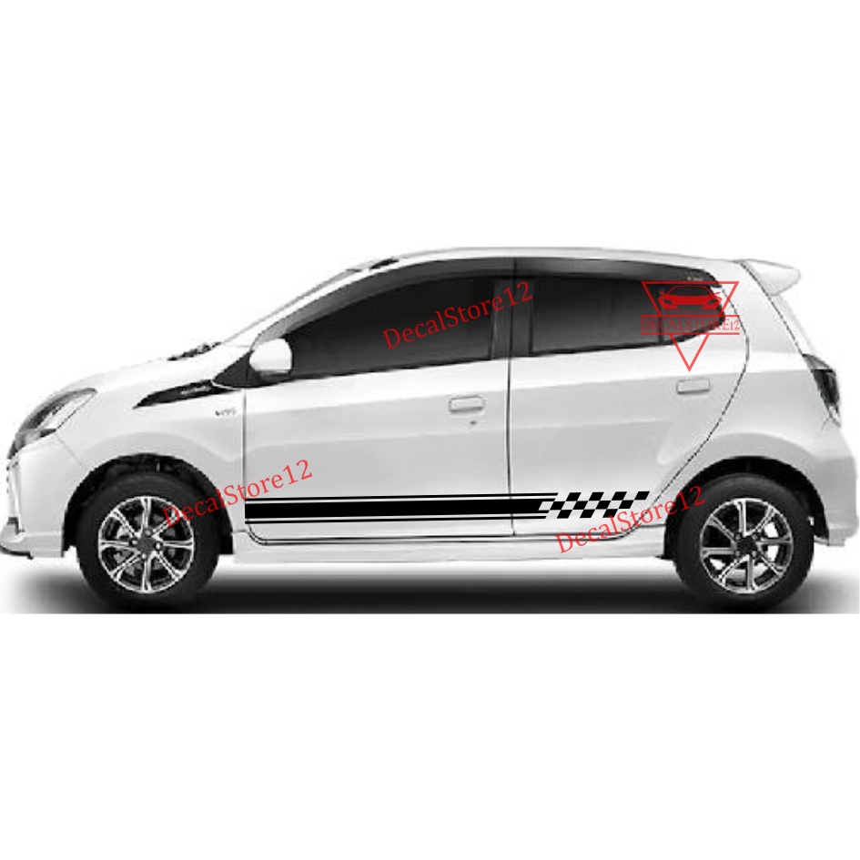 sticker mobil ayla stiker list minimalist body samping mobil ayla stiker cutting mobil ayla racing m