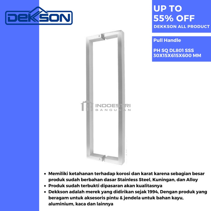 [New Ori] Handle Pintu Dekkson Ph Sq Dl801 Sss 60 Cm  Sus 304 Diskon