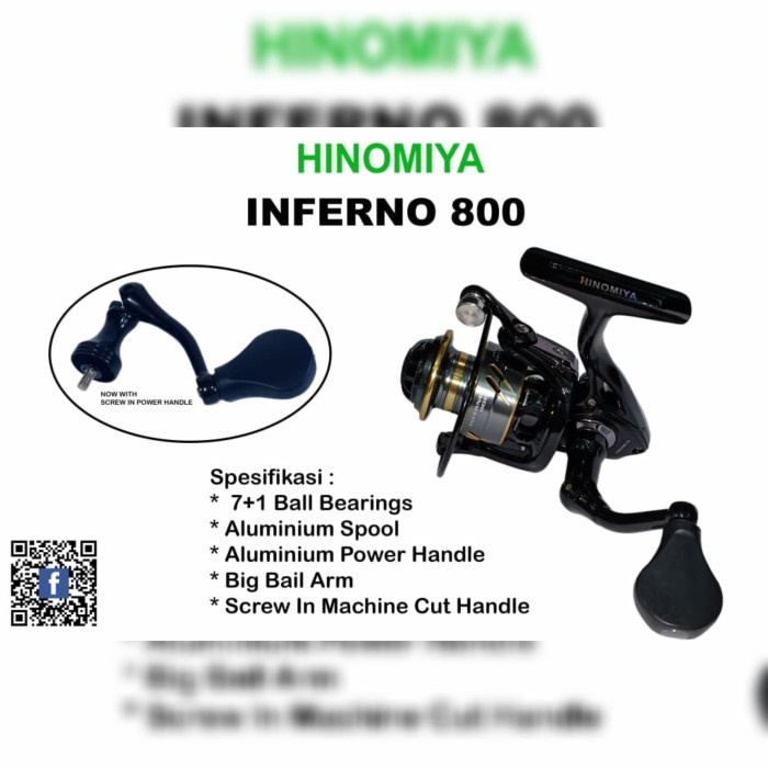 [COD] Reel Hinomiya Inferno 800 Power Handle Bisa Sameday
