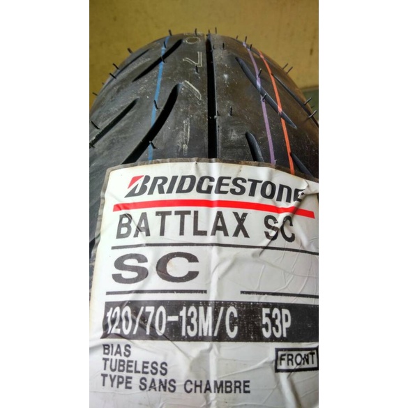 BAN BRIDGESTONE BATTLAX 120/70-13 SC BIAS TUBELESS NMAX DEPAN FRONT ORIGINAL BEST QUALITY