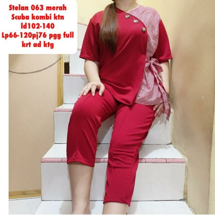 [Ori] Setelan Jumbo 212 Big Size Scuba Premium Ld 106-130 Berkualitas