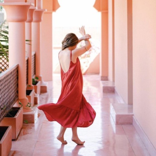 [Ori] Maxi Dress Red Merah Panjang Long Pantai Prewed Gaun Terusan Baju Limited