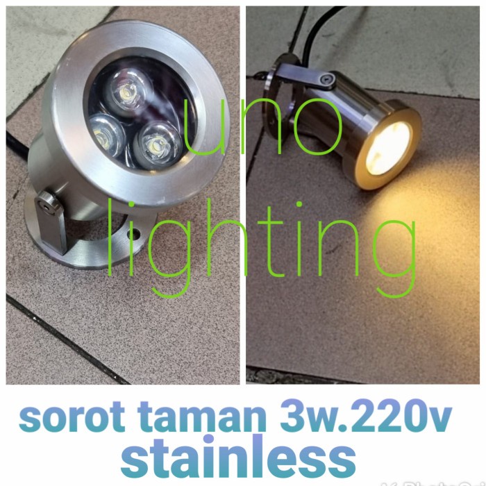 ✅Baru Sorot Taman Led 3W 3Watt Stainless Spotlight 3 Watt 3Mata 220Volt Terbatas