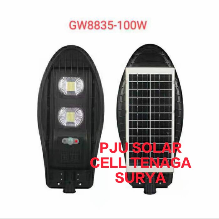 ✅COD Lampu Jalan Led Pju Solar Tenaga Surya 100Watt All In One Diskon
