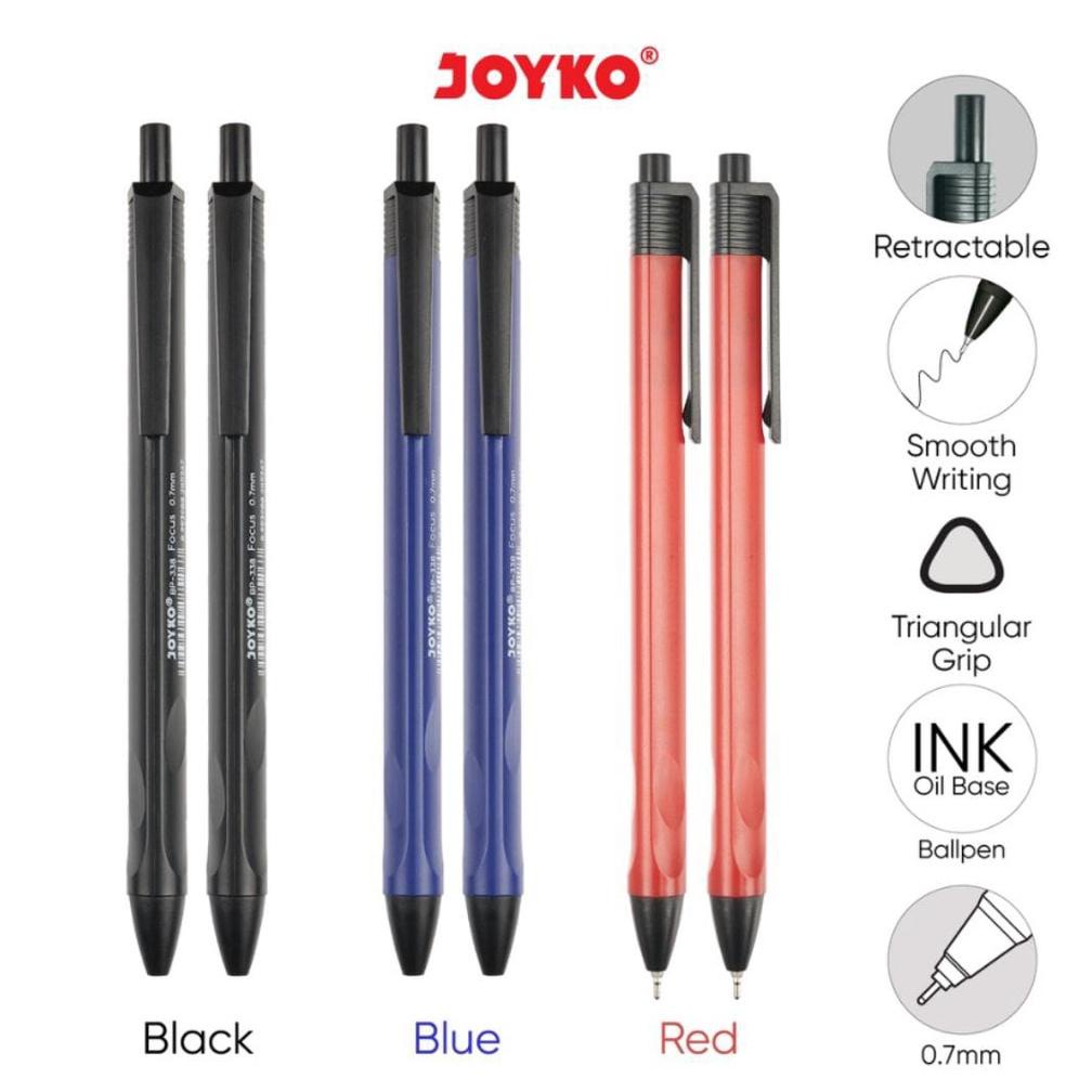 

(1 Biji) Joyko Bolpen / Pul Pen Joyko BP-338 Vokus 0.7 Ball Pen Hitam