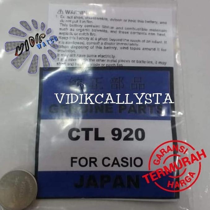 Casio Panasonic capacitor solar battery Rechargeable Lithium CTL 920F