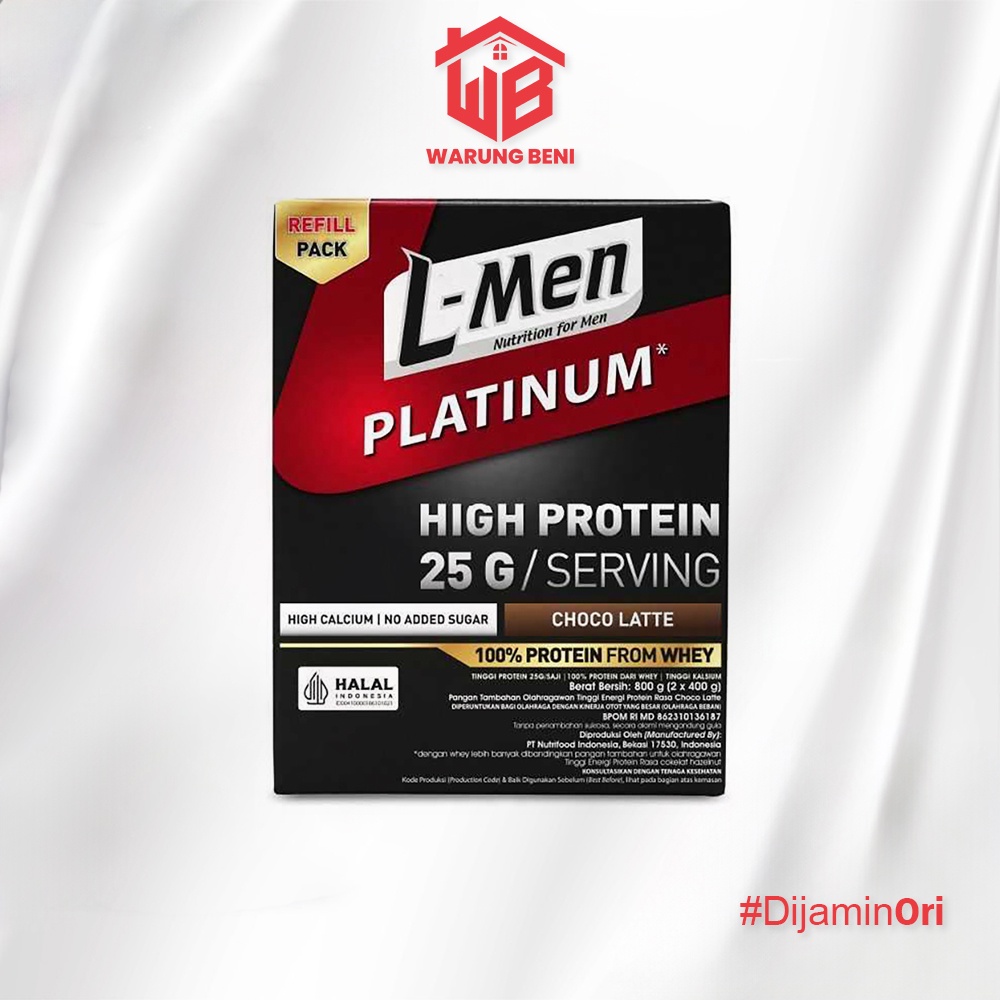 

L-Men Platinum Susu Whey Protein Tinggi Protein Choco Latte Refill 800 gr