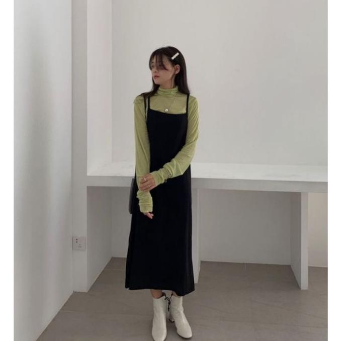 Overall Jenie Warna Hitam Drekorea Kekinian Wanita Overal Cewek