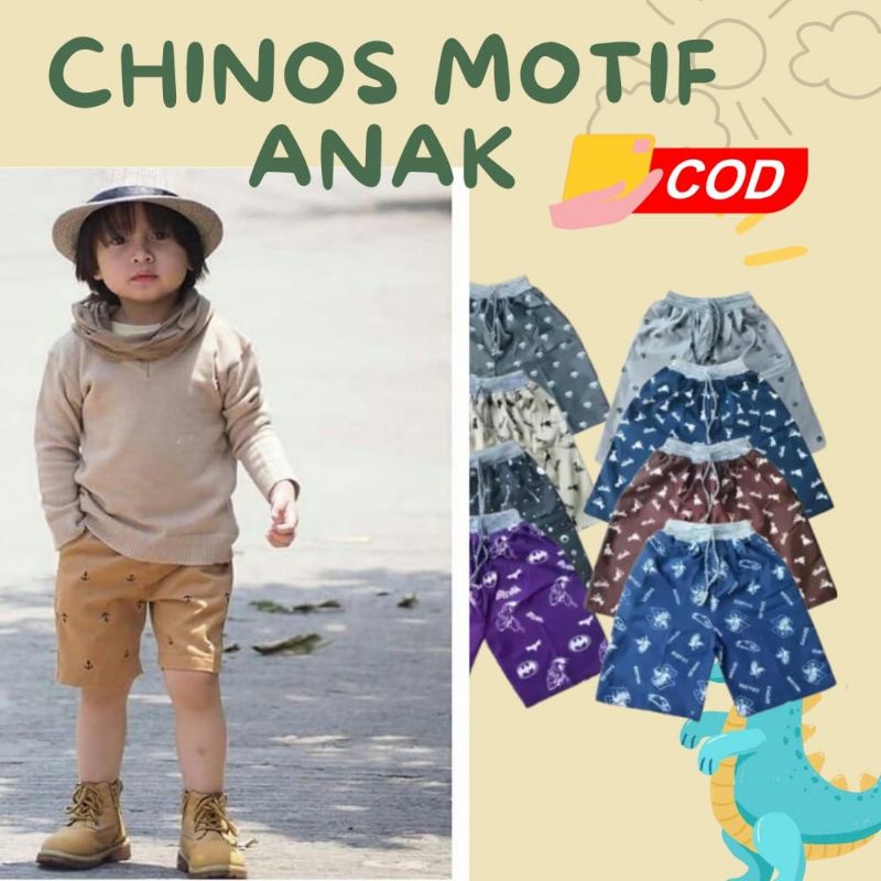 Chinos Pendek anak laki-laki / celana pendek anak Chino cowok / celana pendek anak laki-laki motif