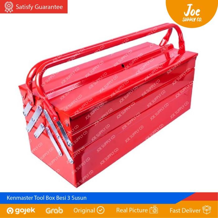 [[[ PROMO ]]] Kenmaster Tool Box Besar 3 Rak Susun Toolbox Besi - Box Perkakas Besi
