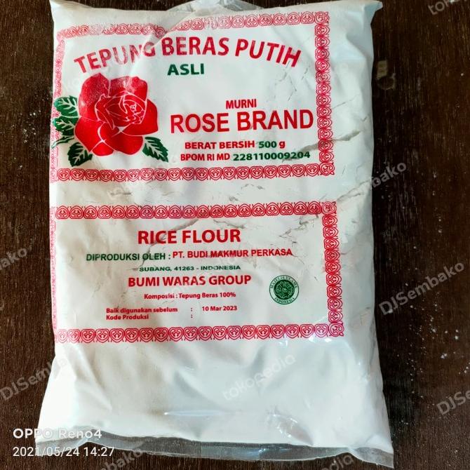 

KHUSUS GOSEND/GRAB Tepung Beras Rose Brand 500 gram 1 dus isi 20 pcs Baru!!!