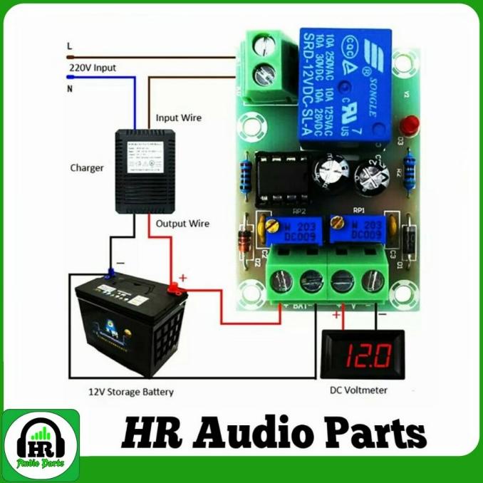 XH-M601 Charger Aki 12V Otomatis Cut On / Off Kit Modul Cas Accu Motor ,-