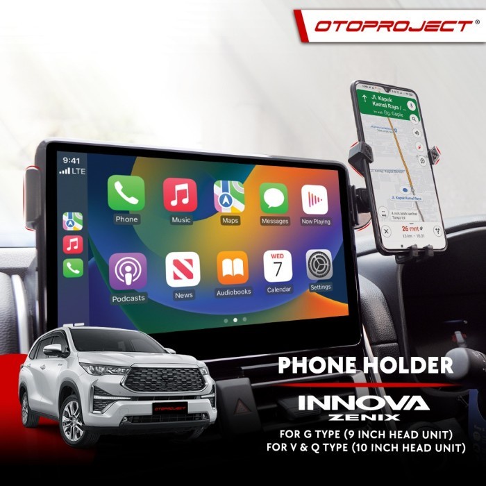 Promo Car Phone Holder Mobil Innova Zenix 2022 2023 Dudukan Hp Otoproject