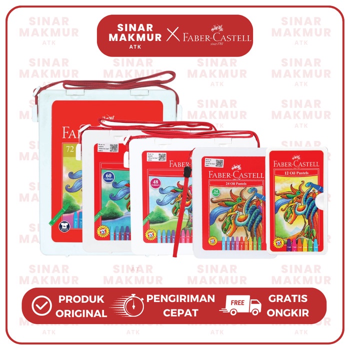

Hexagonal Crayon/Oil Pastel 12/24/48/60/72 Warna Faber Castell (Set)