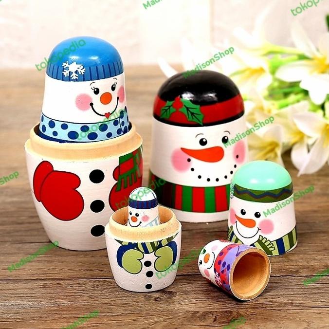 

Boneka Rusia Matryoshka Snowman Natal Christmas Kado Natal Snowman Terbaik