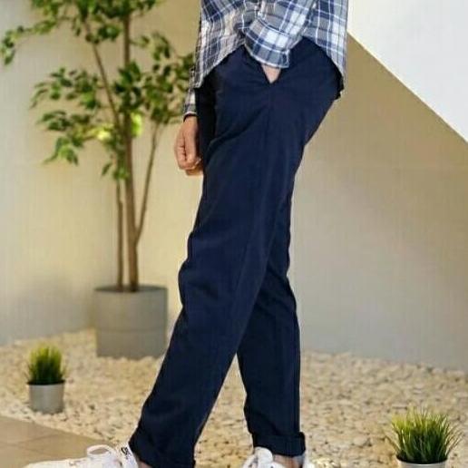 Best Seller Celana Panjang Gap Slim Fit Stretch Chino Pants Navy Pria Vindtrodian