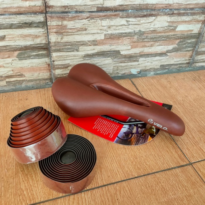 ✨New Sadel Bartape Velo Coklat Vintage Classic Jadul Roadbike Fixie Gravel Terbatas