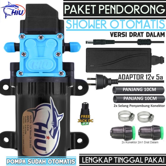 ✅Original Paket Pompa Pendorong Air Pompa Dc Hiu Otomatis - Konektor Drat Dalam Bisa Sameday