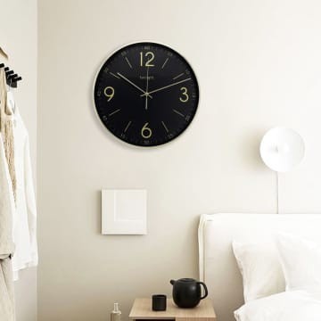 ✅Ready Jam Dinding Aluminium Besar Ukuran 40Cm - Hitam/Gold Limited