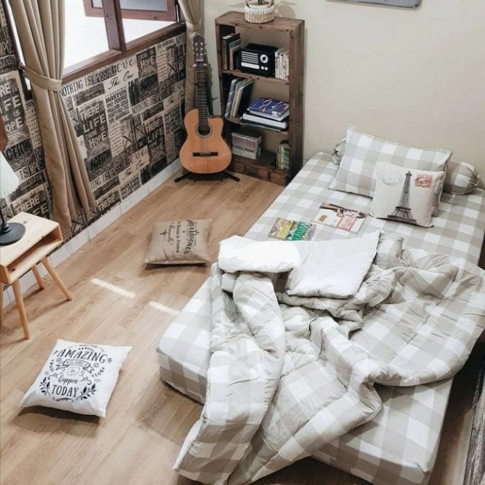 [New] Bedcover Set Ala Korea Motif Emily Khaki Size 160X200X35 Limited