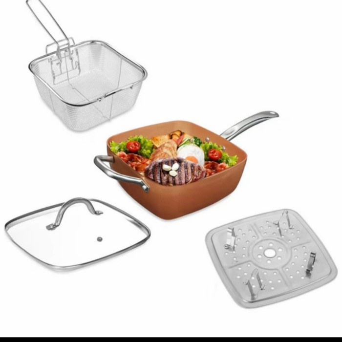 ✨Baru Golden Square Pan Panci Kotak Penggorengan Serbaguna Berkualitas