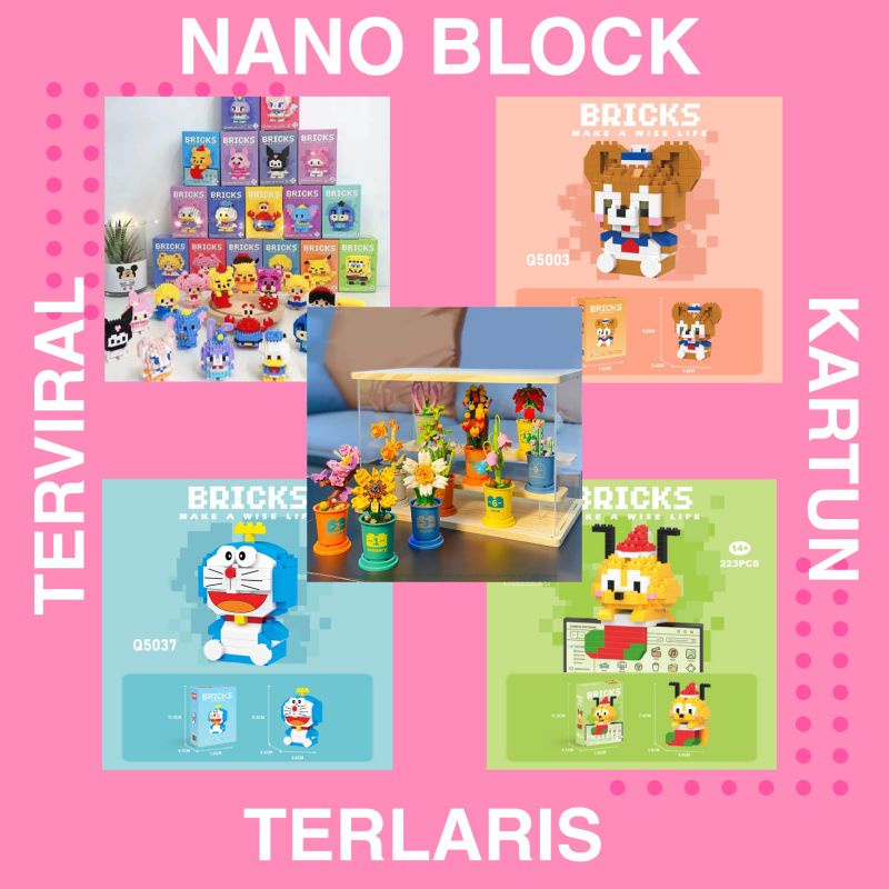 [READY] MAINAN LEGO VIRAL MINI NANO BLOCK KARAKTER KARTUN LUCU EDUKASI MURAH
