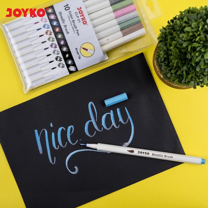 

MURAH Joyko Color Brush Pen Metallic CLP-21 SET Isi 10 Color/ Pulpen Kuas Warna Metalik Murah Berkualitas COD