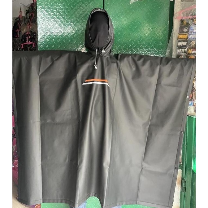  JAS HUJAN PONCO HITAM PVC - PONCO - JAS HUJAN KELELAWAR KARET -
