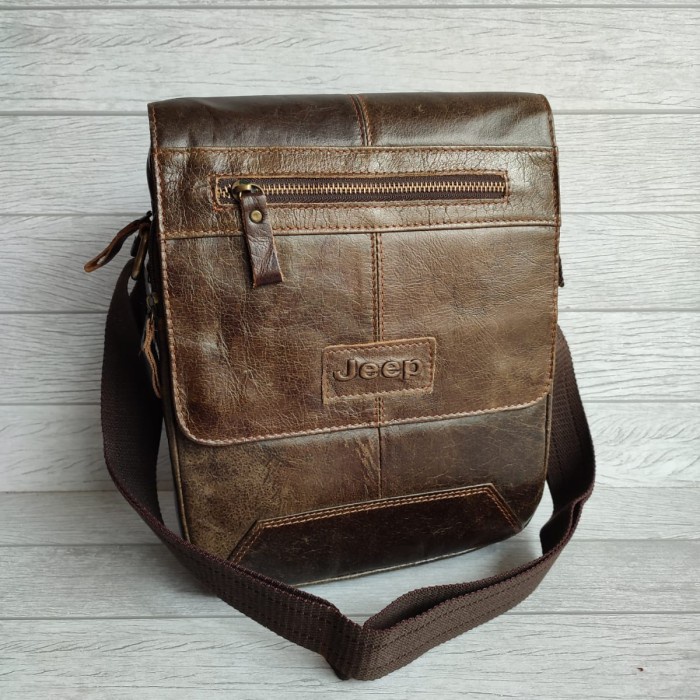 ✨Ready Tas Selempang Pria Tas Kulit Jeep 002 Bisa Gojek