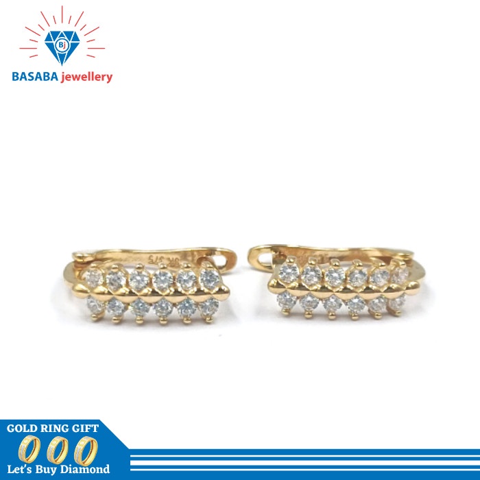 ✨Termurah Anting Emas Asli 375 Model Jepit Kotak Ad Mt Terbaru Bisa Gojek