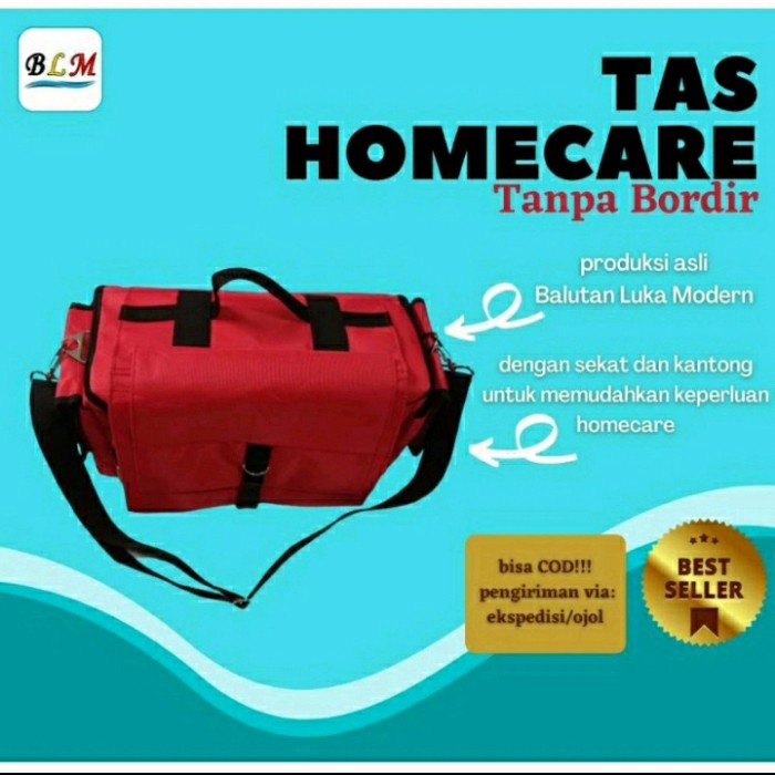 Tas Perawat Homecare Tanpa Bordir Warna Merah (Polos) ORIGINAL 100%