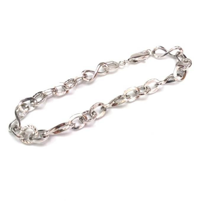 ✨Sale Gelang Putih Emas Kadar 375 Model Fancy Infinity Bisa Gojek