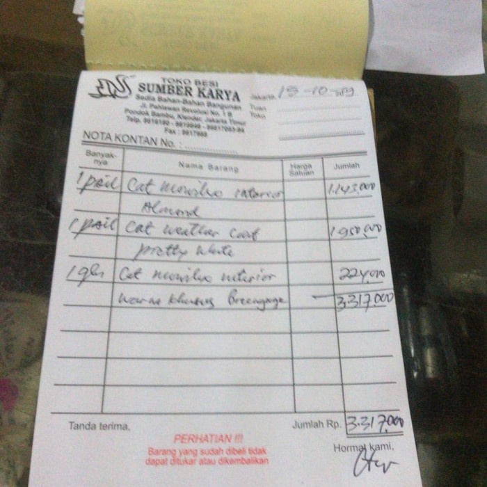 

✨Sale Nota Bpk. Wahyu 15 Oktober 2019 Bisa Gojek