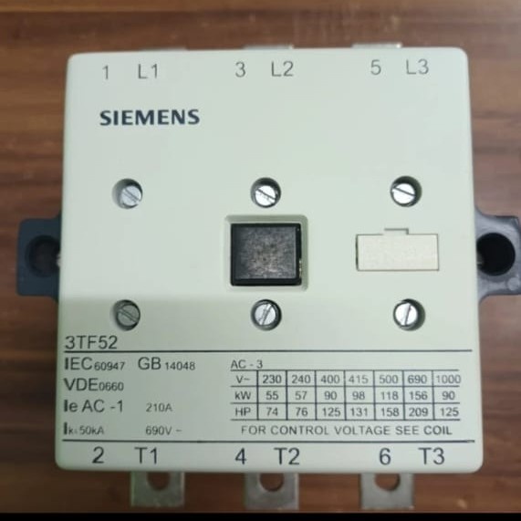 ✨Original Kontaktor Siemens 3Tf52 22-0Xfo 90Kw 400V Ac-3 22E 2No2Nc Us Ac 110V Diskon