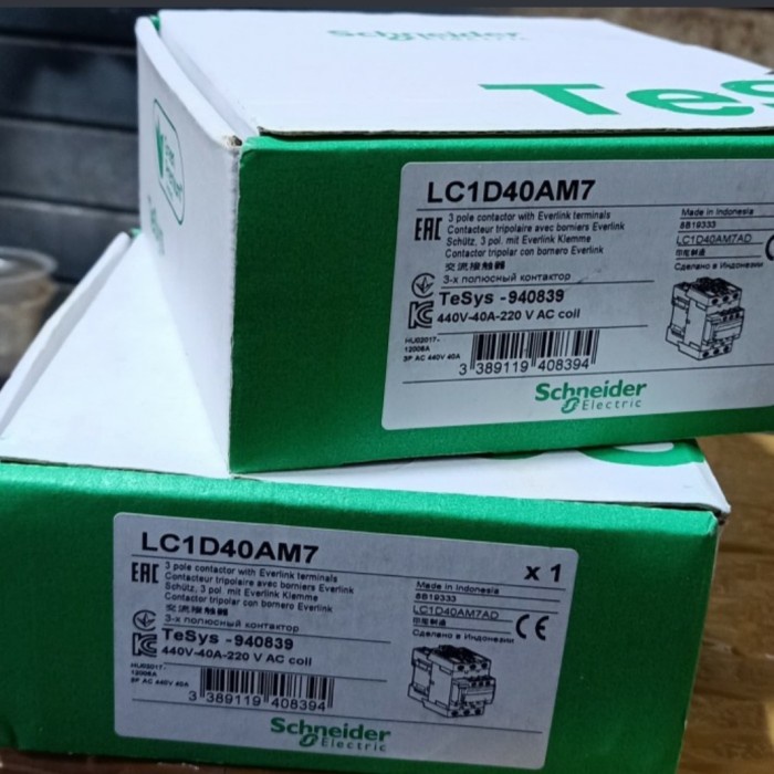 ✨Original Schneider Kontaktor Lc1D40Q7 Coil 380V Original Bisa Gojek