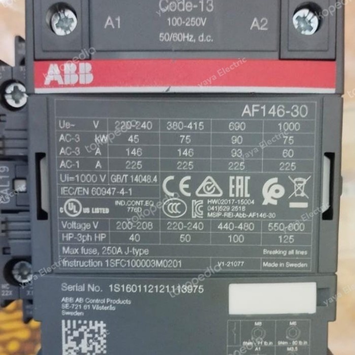 ✨Original Af146-30-11-13 Contactor Abb Code-13 Bisa Sameday