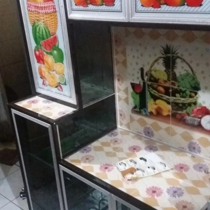 ✨Ori Rak Piring Aluminium 3Pintu Roda Super Bisa Gojek