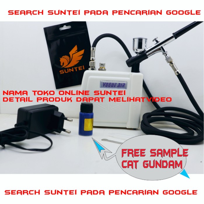 ✨New Airbrush Kit Vogue Air Mini Kompresor  Airbrush Hobby-Gundam-Makeup Bisa Gojek