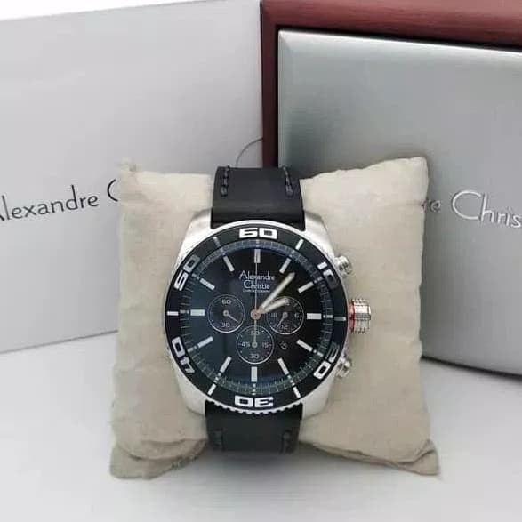 ✅Termurah Alexandre Christie 6500Mc / Ac 6500 Mc / Ac6500 Silver Leather Black Bisa Sameday