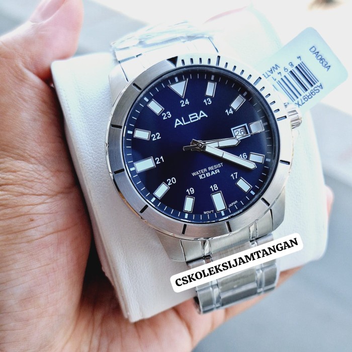 ✅Sale Jam Tangan Pria Alba As9R97X1 As9R97 Silver Blue Original Bergaransi Diskon